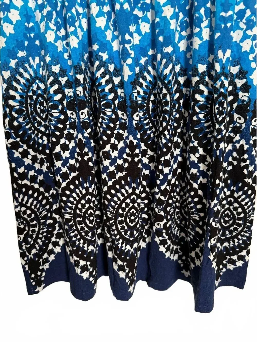 Style and Co. Macy's NEW Sundress Size PM MP Medium Petite Abstract Blue Casual